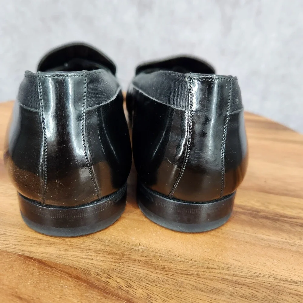 Mezlan Loafers Mens 9 W Mirage Black Patent Leather Slip On‎ Tuxedo Dress Shoes